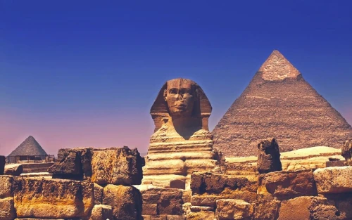Great Pyramids And Sphinx