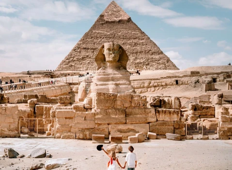 Great Pyramids and Sphinx